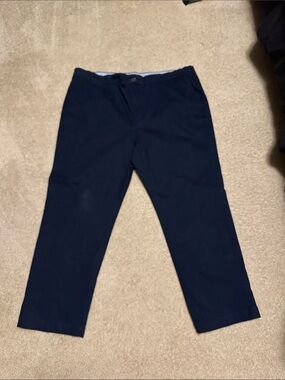 Tommy Hilfiger Dark Navy Flat-Front Chinos